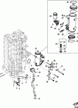 Starboard Cylinder Block / Oil Cooler