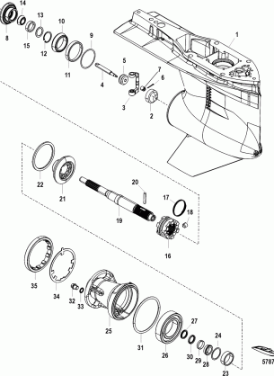 Gear Housing Prop Shaft - Std Rot 4.80 Torpedo