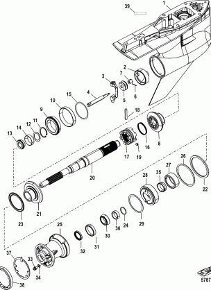 Gear Housing Prop Shaft-Count Rot 4.80 Torpedo