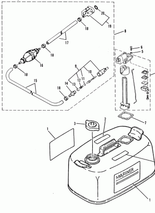 FUEL TANK AND FUEL LINE ASSEMBLY (ORIGINAL EQUIPMENT) 24 LIT