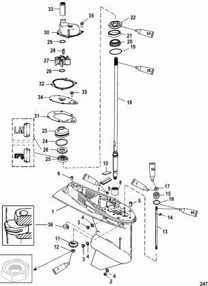 Gear Housing Driveshaft 1.64:1 Gear Ratio