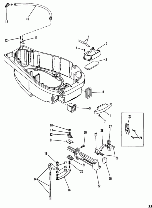 BOTTOM COWL AND SHIFT LINKAGE