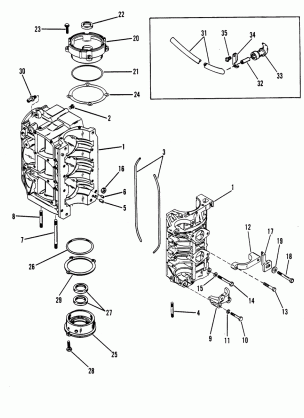 CYLINDER BLOCK AND CRANKCASE ASSEMBLY