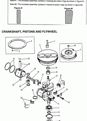 CRANKSHAFT PISTONS AND FLYWHEEL (6 / 8 / 9.9)