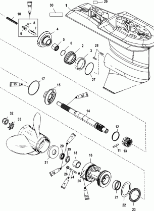 Gear Housing Propeller Shaft - 2.33:1 Gear Ratio