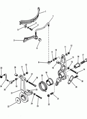 THROTTLE CONTROL LINKAGE AND SPARK ADVANCE