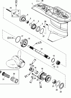 Gear Housing Propeller Shaft - 2.07:1 Gear Ratio