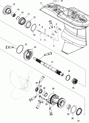 Gear Housing(Prop Shaft)(Serial tahos_1C033811 & Up)