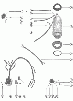 STARTER MOTOR STARTER SOLENOID AND RECTIFIER ASSEMBLY