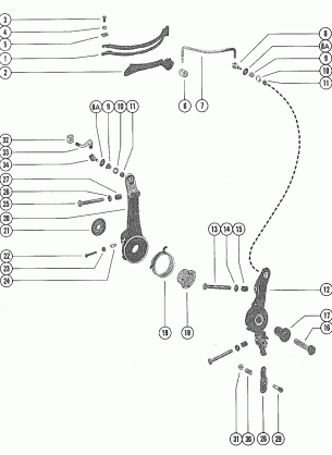 THROTTLE CONTROL LINKAGE AND SPARK ADVANCE