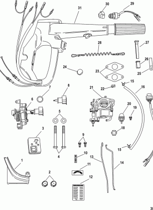 Tiller Handle Conversion Kit-Electric 889246A79