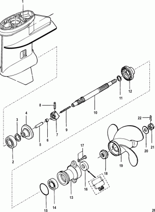 Gear Housing Propeller Shaft-Non Bigfoot