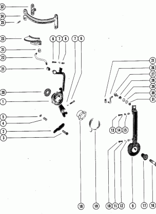 THROTTLE LEVER AND SPARK ADVANCE LEVER