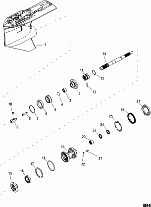 Gear Housing Propeller Shaft 2.38:1 Standard Rotation