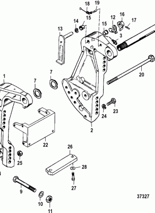 TRANSOM BRACKET(S / N-USA-0G589999 / BEL-9973099 AND BELOW)