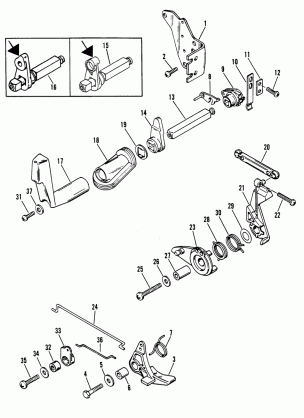 THROTTLE AND SHIFT LINKAGE (SIDE SHIFT MODELS)