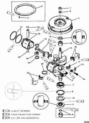 Crankshaft(6 / 8)(9.9-USA-0G112449 / BEL-9831799 & Below)