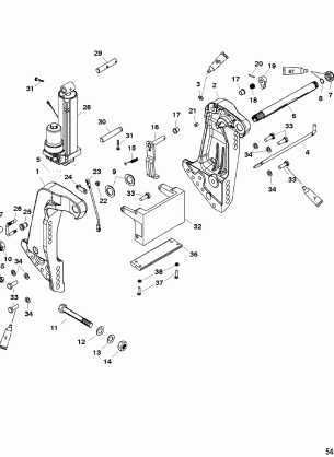 Transom Bracket(SN- USA 0T800999 /  BEL 0P267999 and Below)