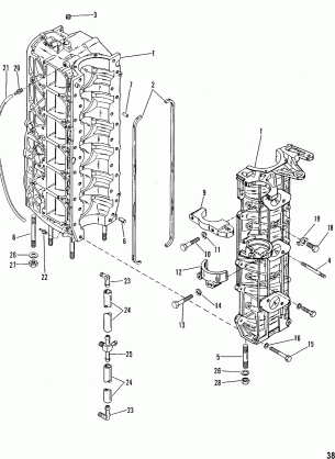 CYLINDER BLOCK AND CRANKCASE ASSEMBLY