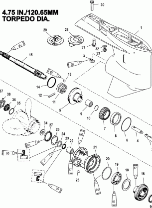 Gear Housing Propeller Shaft - Standard Rotation