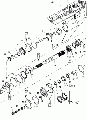 Gear Housing Propeller Shaft - Counter Rotation