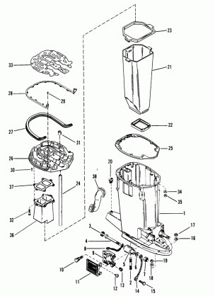 DRIVE SHAFT HOUSING AND EXHAUST TUBE