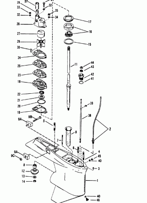 Gear Housing(Drive Shaft) (Counter Rotation)