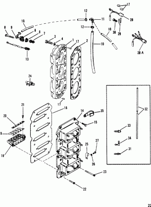 REED BLOCK AND CYLINDER HEAD