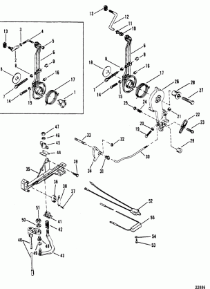 THROTTLE LEVER AND SHIFT SHAFT