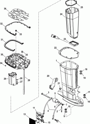 Driveshaft Housing and Exhaust Tube