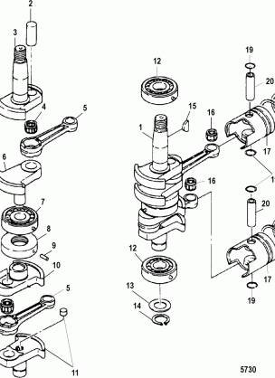 Crankshaft Pistons and Conecting Rods