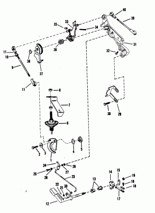THROTTLE AND SHIFT LINKAGE (MARINER)(MANUAL)