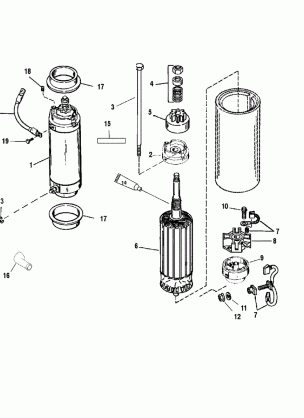 STARTER MOTOR(225-S / N-0T467441 / 250-S / N-0T467334 &BELOW)