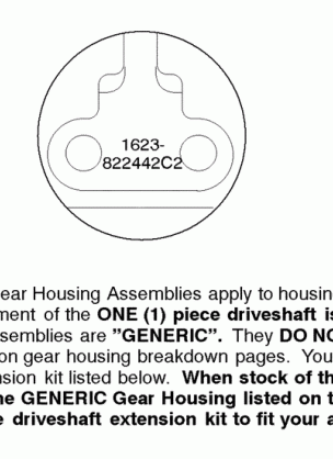 GEAR HOUSING CHART (S / N-0G437999 & BELOW)