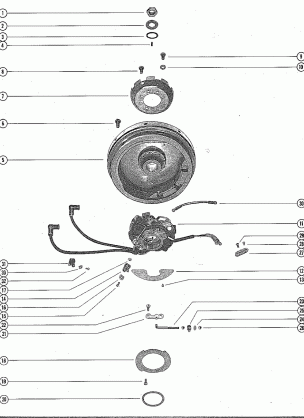 FLYWHEEL ASSEMBLY AND THROTTLE CONTROL LINKAGE