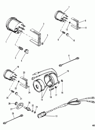 TACHOMETER TRIM GAUGE AND ALARM HORN