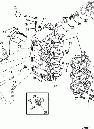 CYLINDER BLOCK AND CRANKCASE