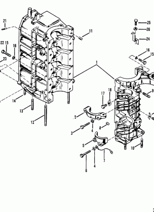 CYLINDER BLOCK AND CRANKCASE ASSEMBLY