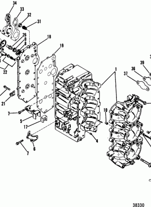 CYLINDER BLOCK AND CRANKCASE