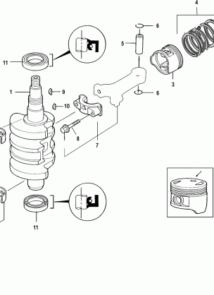 Crankshaft Pistons and Connecting Rods 0R310614 and Below