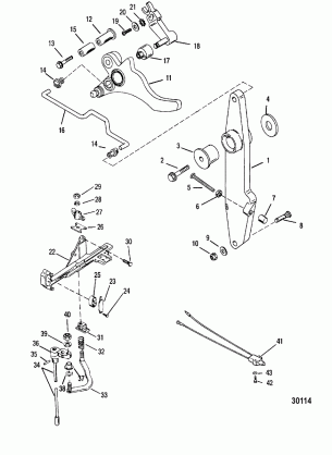 THROTTLE LEVER AND SHIFT SHAFT