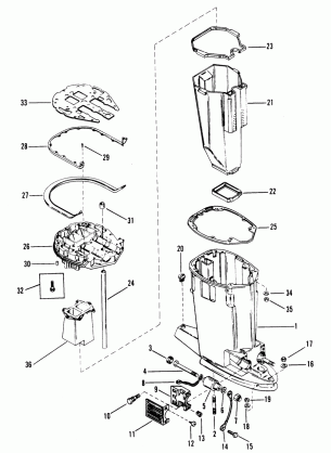 DRIVE SHAFT HOUSING AND EXHAUST TUBE