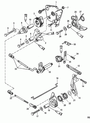 Throttle and Shift Linkage(Tiller Handle)