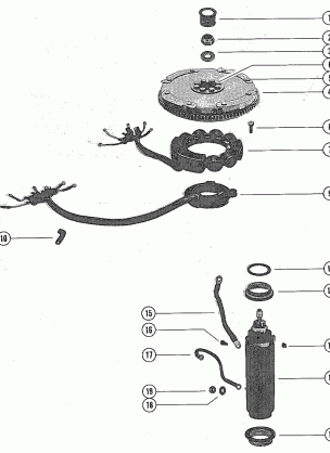 FLYWHEEL STARTER MOTOR AND STATOR