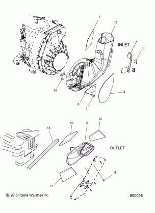 ENGINE AIR INLET and OUTLET DUCTS - S17CEF5BSL (49SNOWDUCT14550)