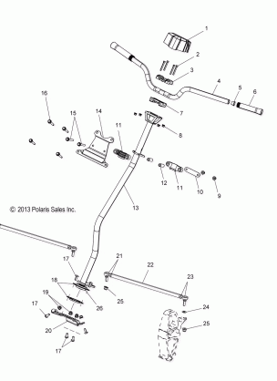 STEERING H-BAR STEERING POST TIE ROD - S17CEF5BSL (49SNOWHANDLEBAR14550)