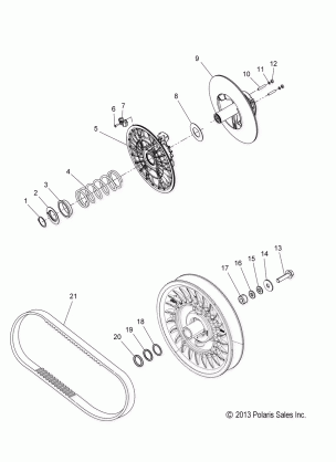 DRIVE TRAIN CLUTCH SECONDARY - S17CEF5BSL (49SNOWDRIVENCLUTCH15550)