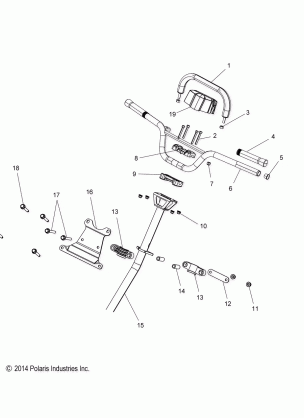 STEERING H-BAR STEERING POST - S17CFF5BSL / BEL (49SNOWHANDLEBAR15550155)