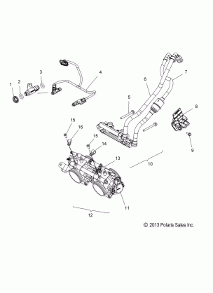 FUEL SYSTEM RAIL LINES and THROTTLE BODY - S17CBA6 / CBB6 ALL OPTIONS (49SNOWFUELLINE14RMK)