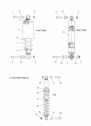 SUSPENSION SHOCKS IFS FT RT (INDY) - S17CBA6GSA / GSL (49SNOWSHOCKFRONT13600LE)